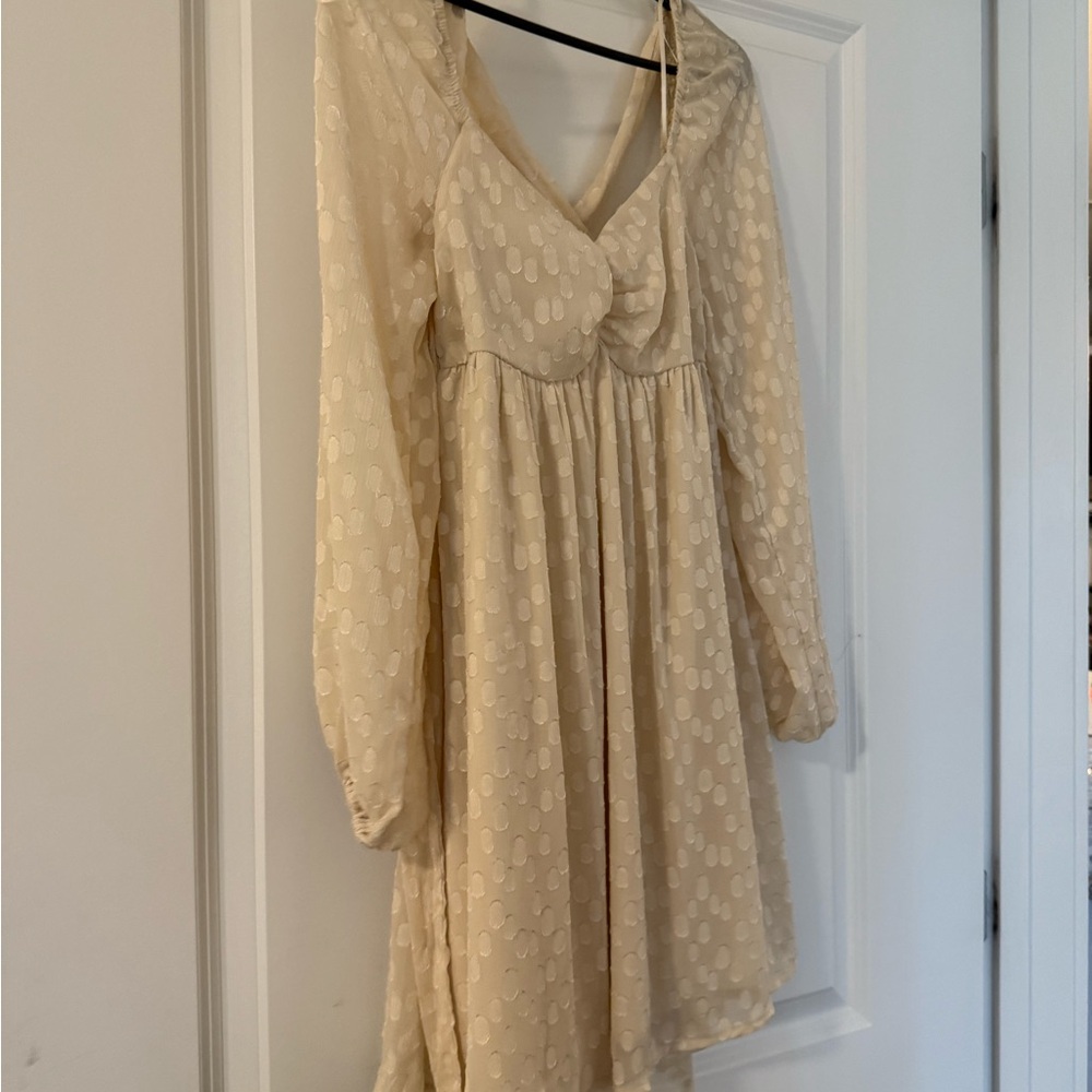 Francesca's Collections Beige Textured Dress